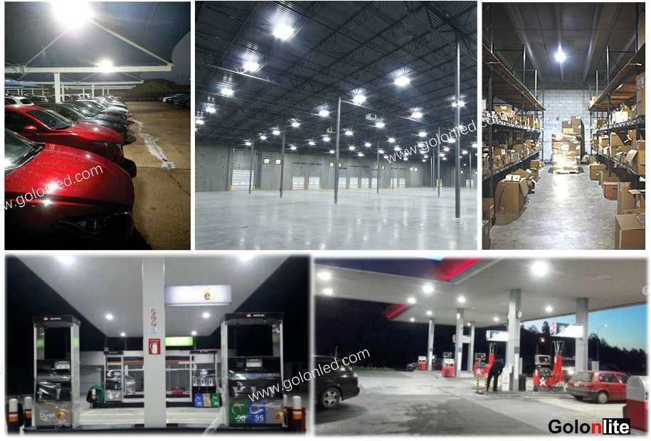 2018 New Design Lighting 5 Years Warranty 130lm/W Microwave Sensor 150W 120W 100W Warehouse Corridor Garage Parking Lot Gas Station LED Canopy Light