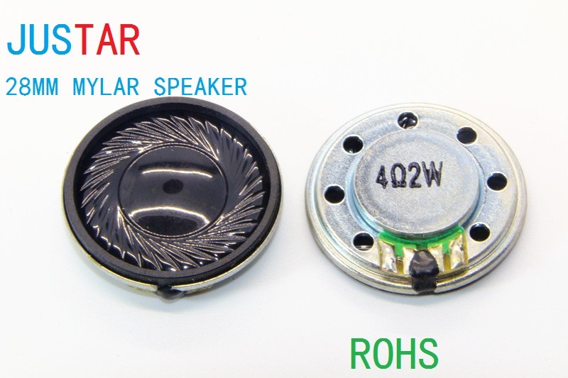 28mm 8-32ohm 0.25-2W Mylar Speaker Micro with RoHS