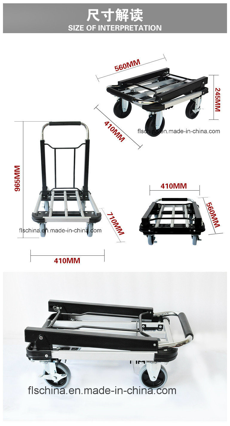 Foldable, Mute, High Quality, Aluminium Alloy Hand Truck 150kgs Payload