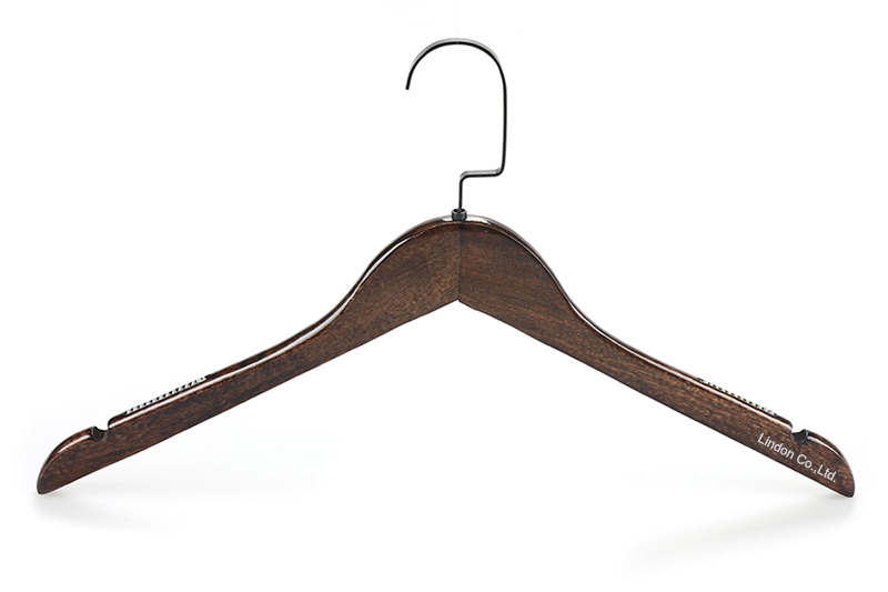 Product Glassy Dark Vintage Non-Slip Grips Wooden Shirt Hangers