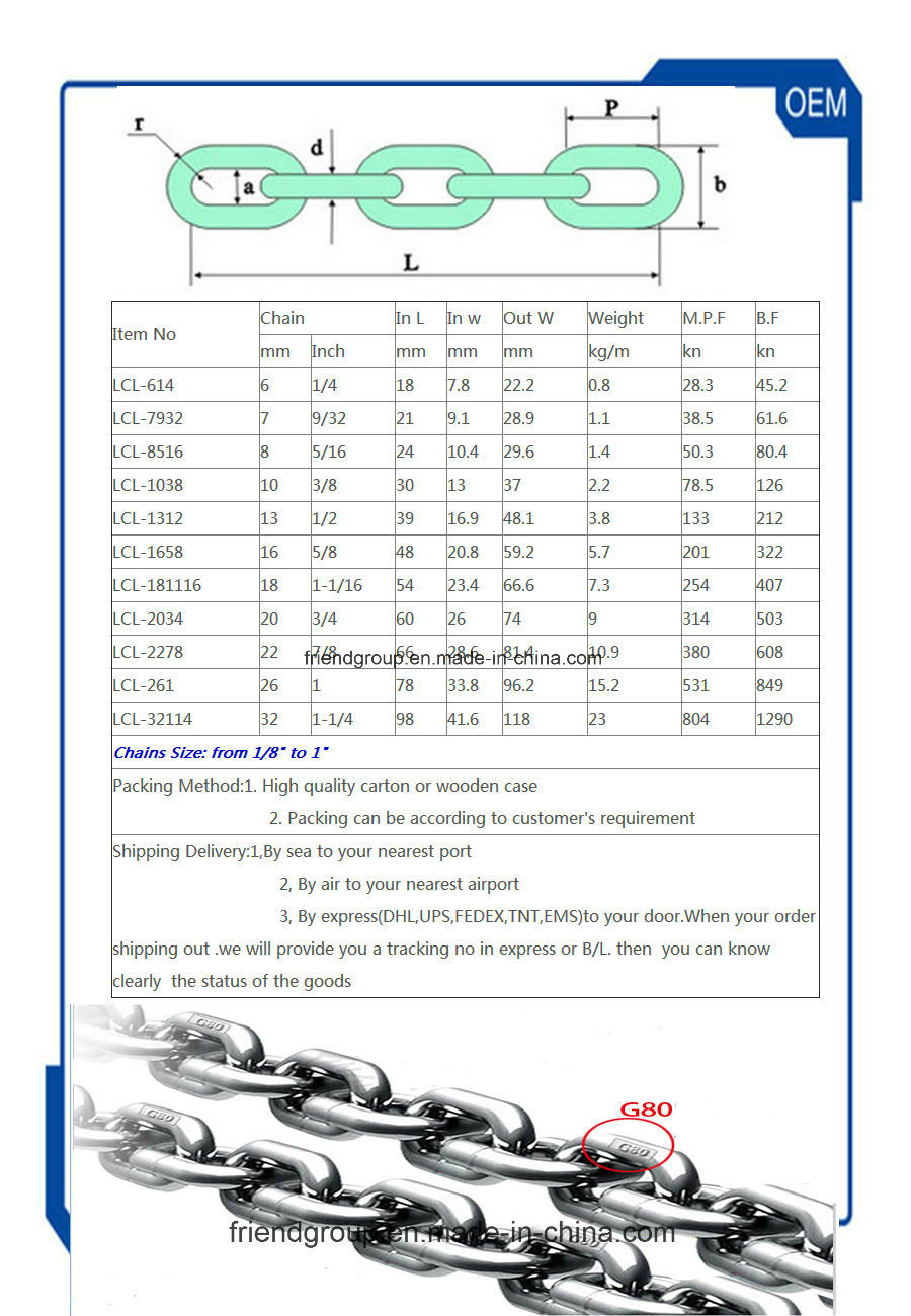 Standard Stainless Steel Studless Twisted Link Anchor Chain