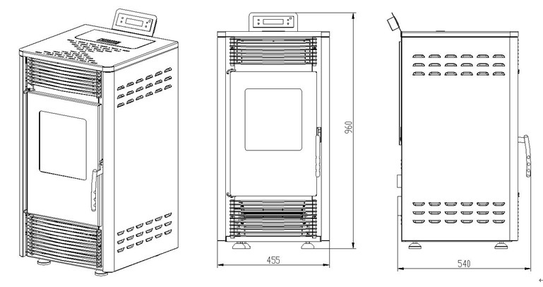 Automatic Free-Standing Pellet Stove 8kw