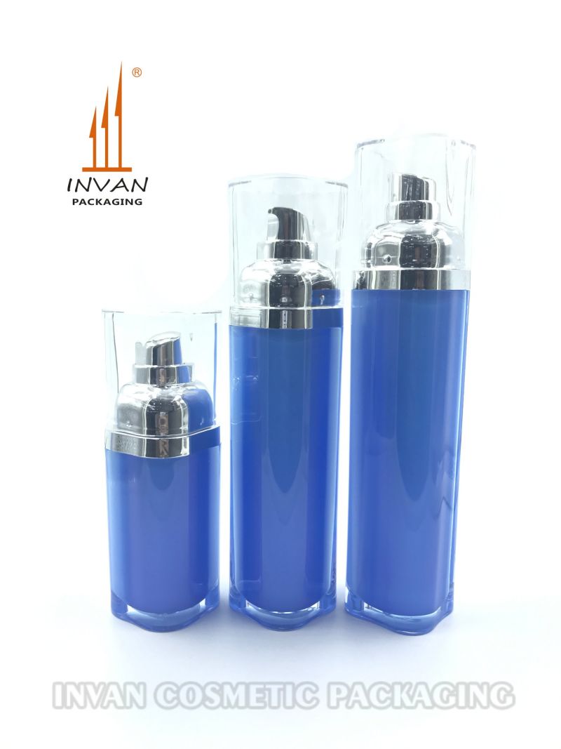 Blue Square Cosmetic Packaging 40ml 80ml 100ml Cosmetic Bottle Plastic Bottle Lotion Bottle