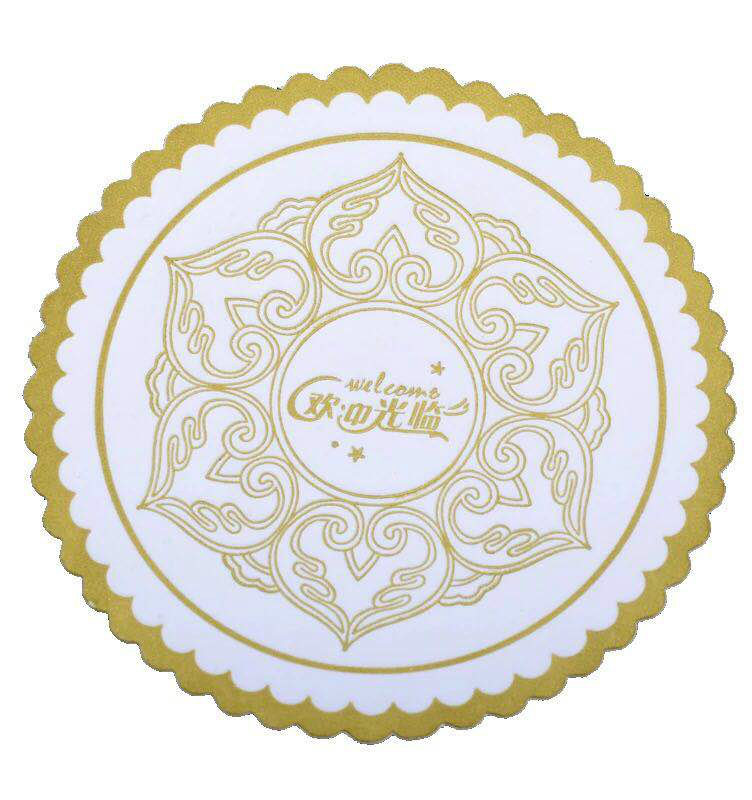 Custom Design Paper Doily Cup Mat Coaster with Logo Printing