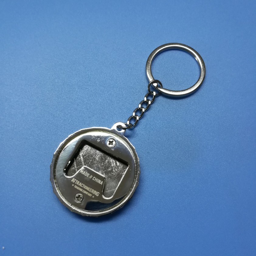 Zinc Alloy Beer Opener Metal Keychains with Hard Enamel Logo