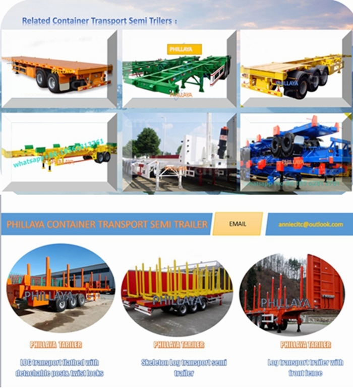 3 Axle Skeleton Frame Semi Trailer for Transportation