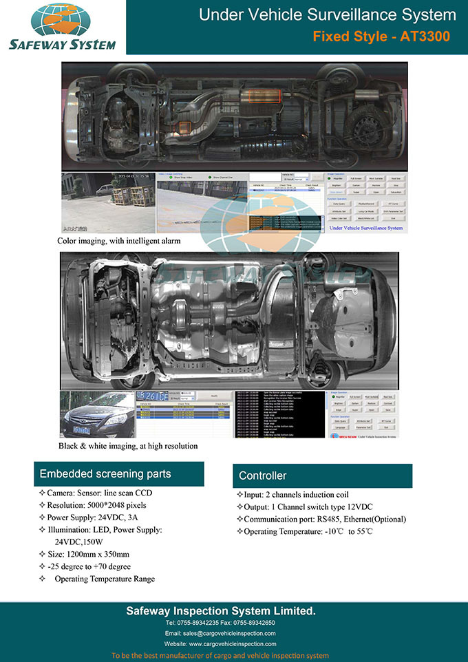 Safeway System-Under Vehicle Surveillance System with High Resolution Scanning Camera