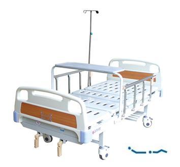 FM031 Hospital Furnitures ICU Bed Medical Nursing Manual Manual Bed 2 Crank 2 Function