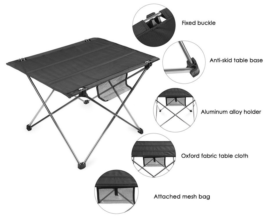 EL Indio Ultralight Portable Folding Table Compact Roll up Tables with Carrying Bag for Outdoor Camping Hiking Picnic