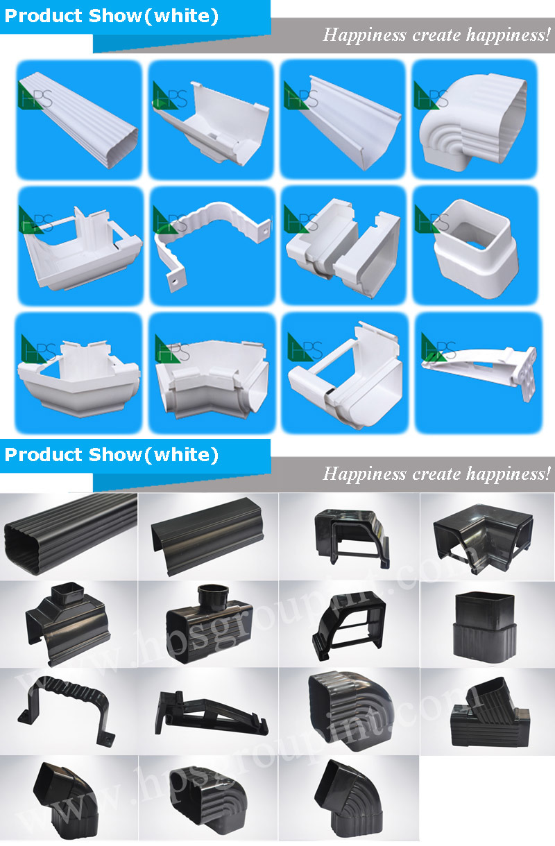 White/Black PVC Gutter Water Collector Pipe Fittings