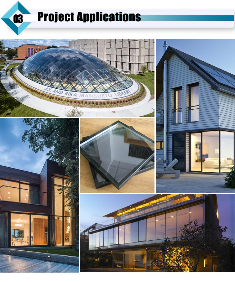 Aplicación de vidrio aislado de baja emisividad Low-E insulated glass application