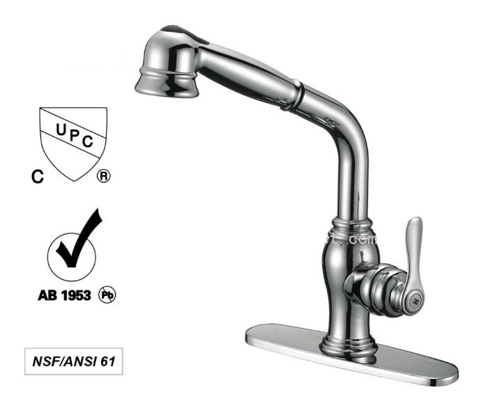 Lead Free Brass Single Handle Kitchen Faucet Upc Water Mixer Tap