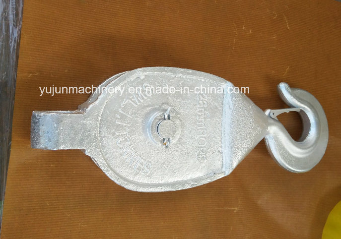 Galvanised Malleable Iron (cast steel) Snatch Block Single Sheave with Hook