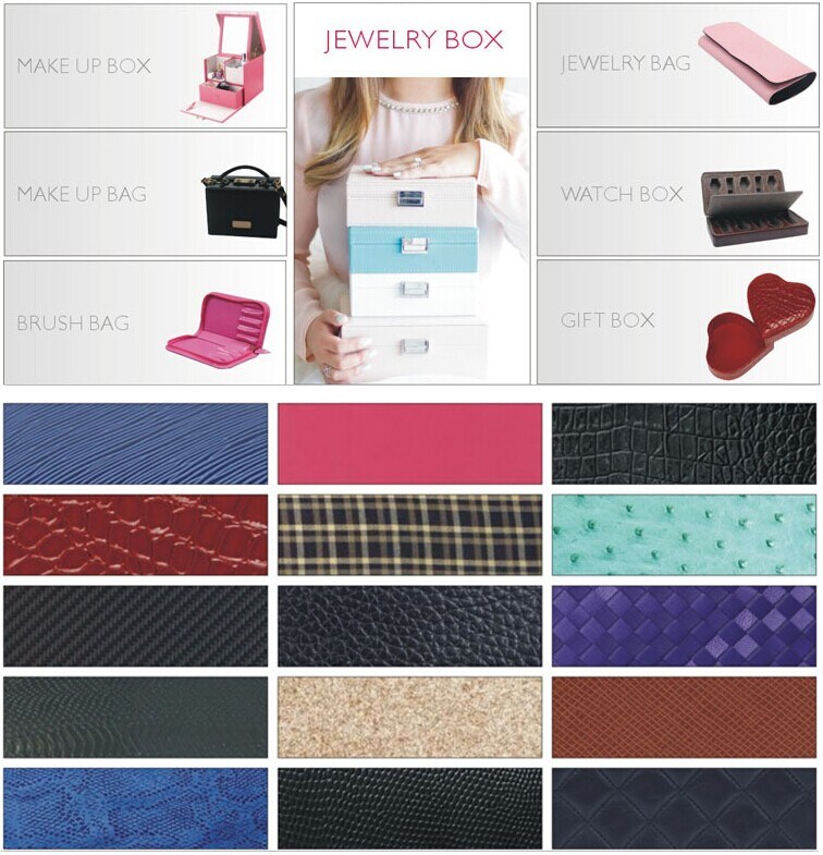 Fashion Lady's Jewelry Storage Leather dual Layer Jewelry Box (6786R3)