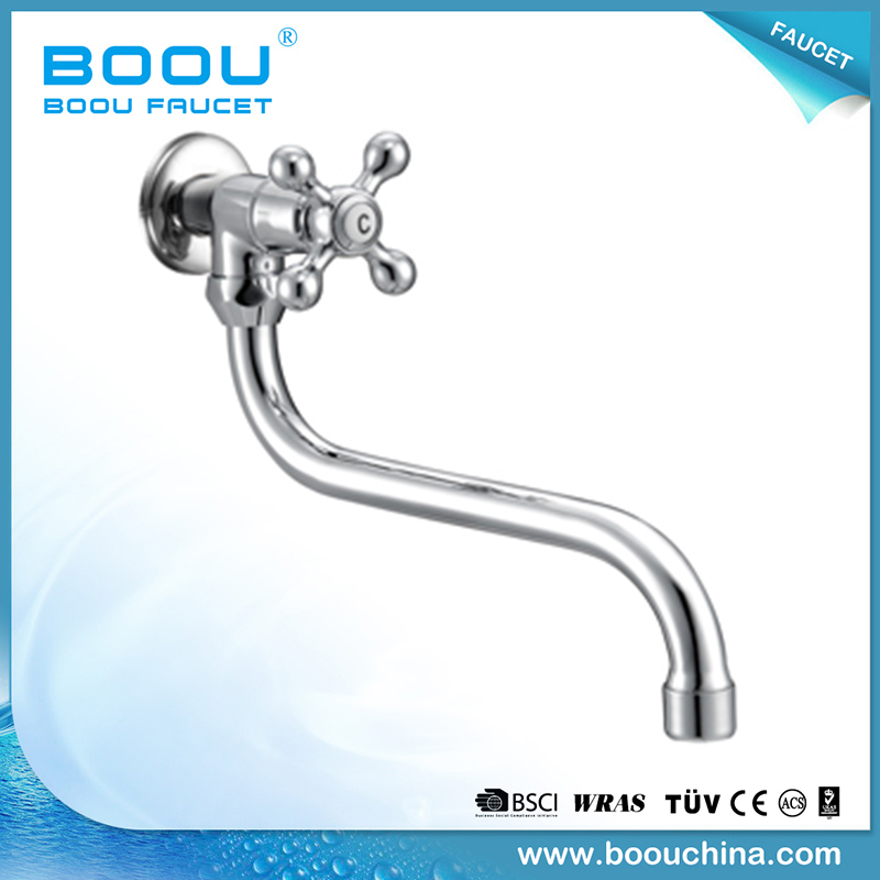 Boou Single Handle Silver Color Brass Kitchen Faucet