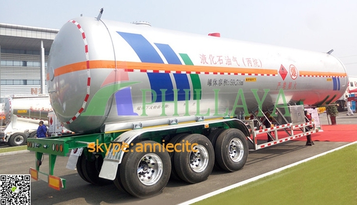 Semi Trailer Carbon Steel LPG LNG CNG Storage Tank