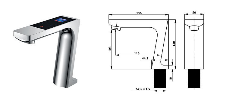 Water Tap Deck Mounted Modern Basin Electronic Faucet