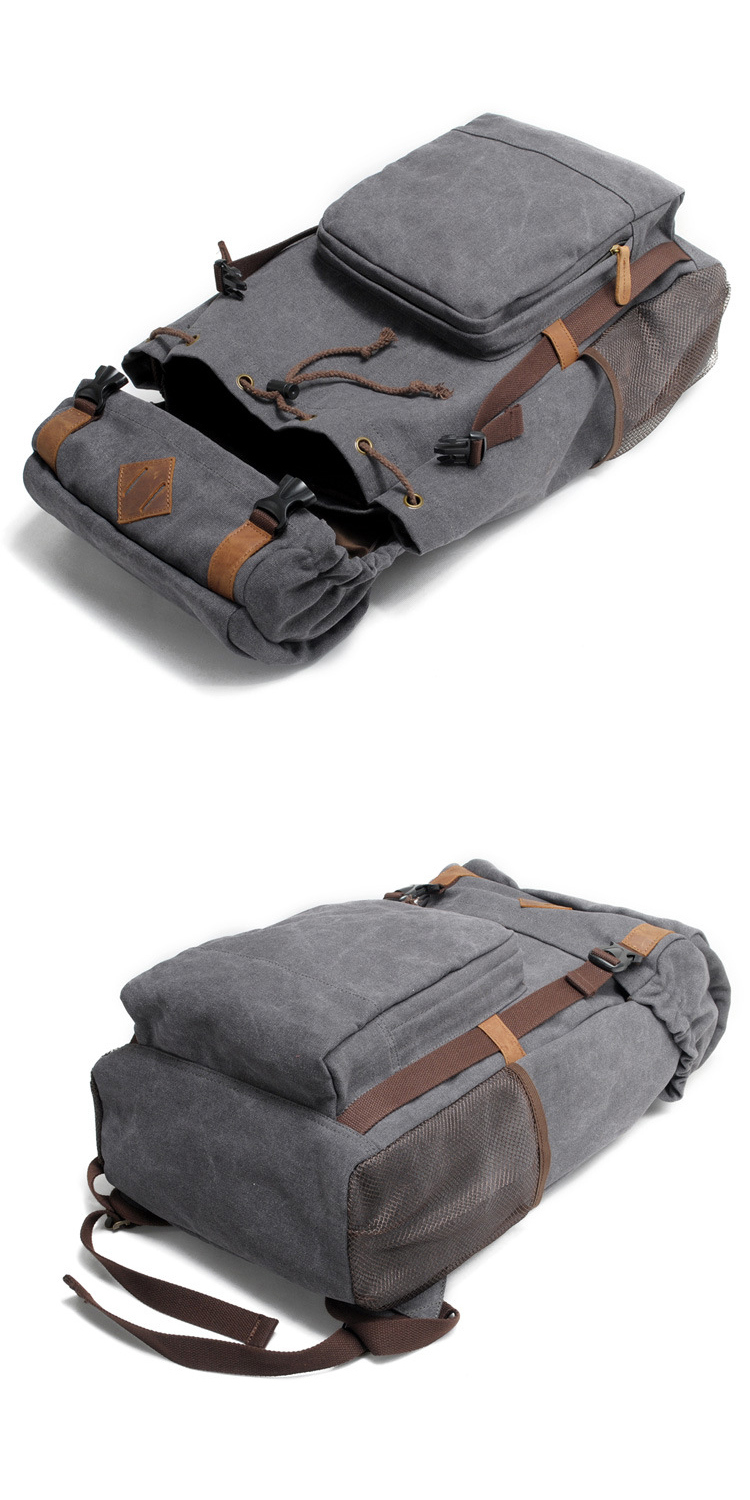 Wholesale Price Large Capacity Waxy Canvas Mens Hiking Backpack