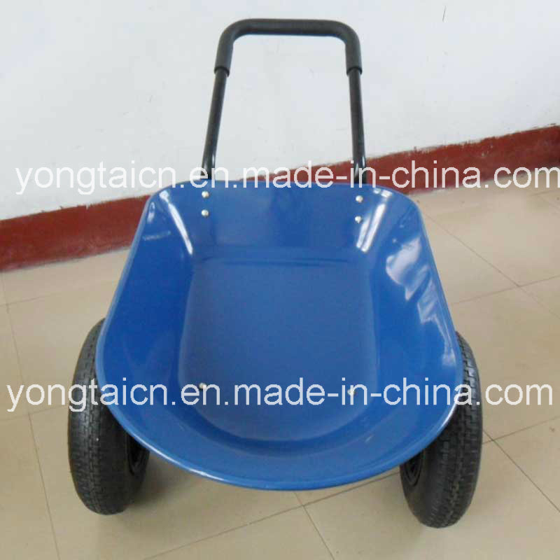 Feet Metal Tray Garden Wheelbarrow with Double Wheels