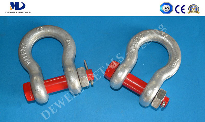 G210 Hot Dipped Galvanized Us Type Drop Forged Dee Shackle