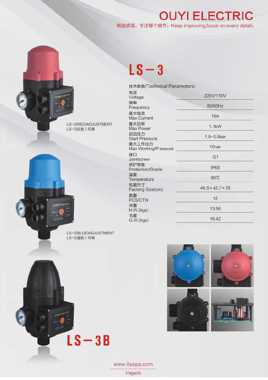 Intelligent Adjustable Pressure Switch for Water Pump Ls-3