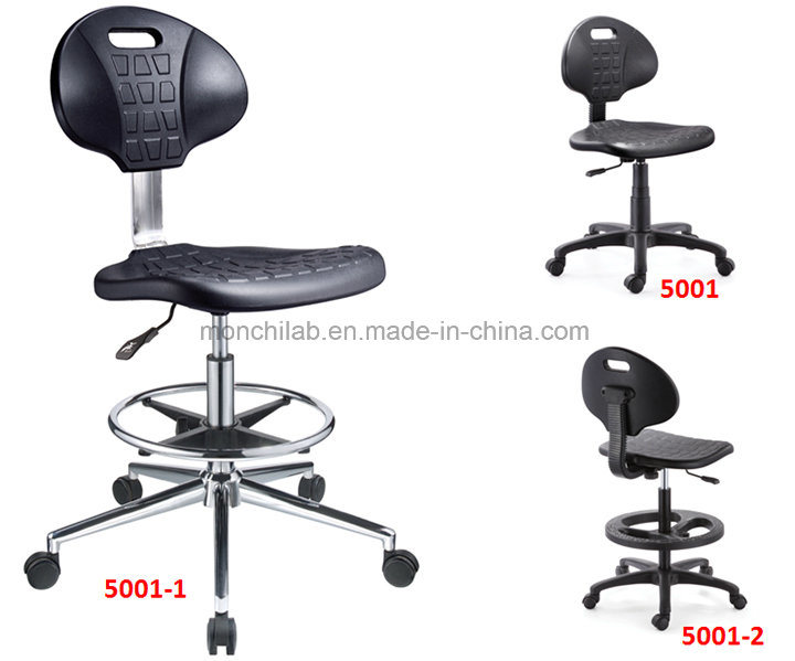 Round PU Seat Rolling Lab Industrial Chair with ESD