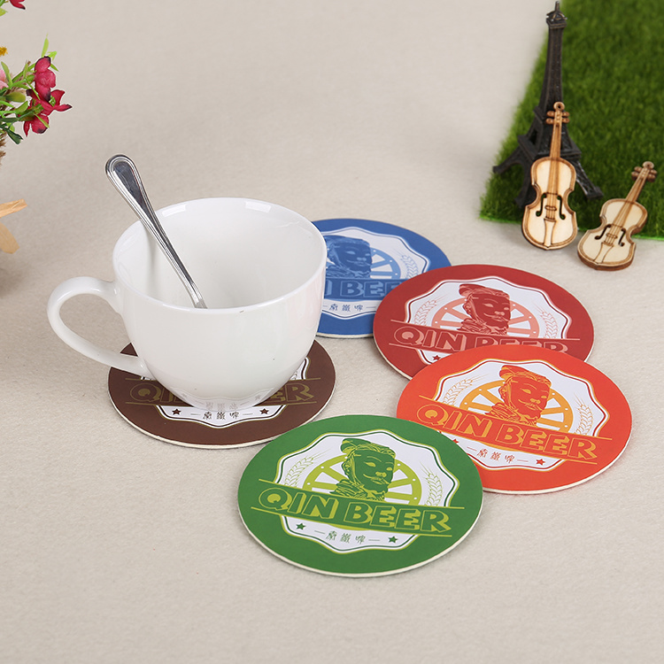 OEM Round Absorbent Paper Printed Drink Coaster Table Mat (YH-DC044)