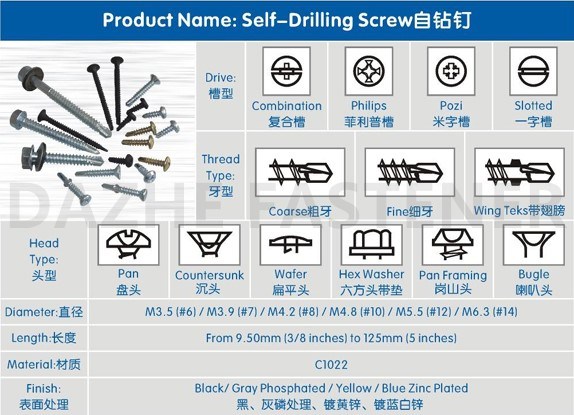 Good Quality Bugle Head Drywall Self Drilling Screw