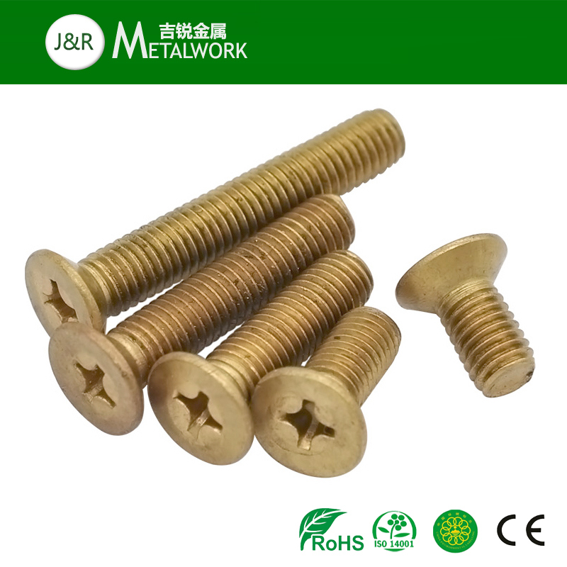 Brass Cross Recessed Flat Head Machine Screw (DIN965)