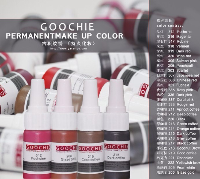 High Quality Easy Coloring Permanent Makeup Pigment Goochie Tattoo Ink