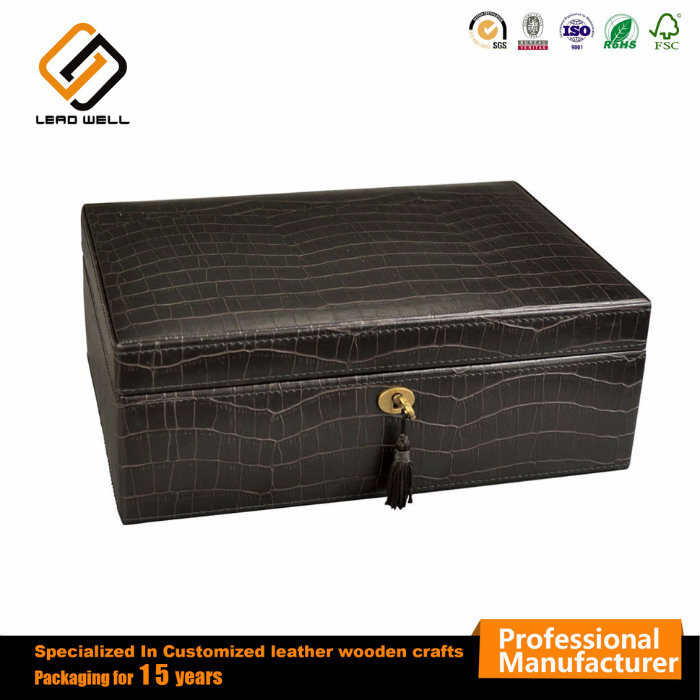 High Quality Leather Wooden Jewelry Storage Box