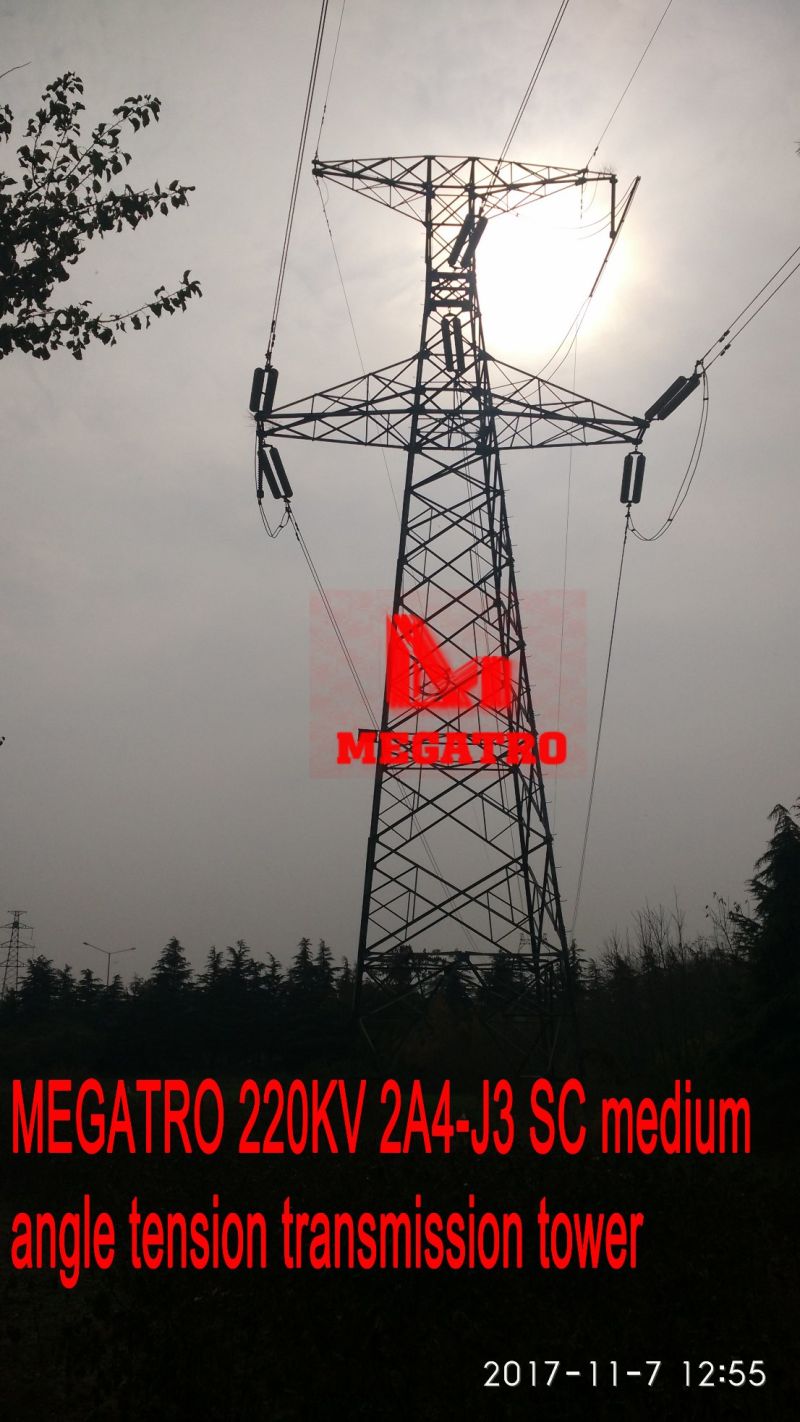 Megatro 220kv 2A4-J3 Sc Medium Angle Tension Transmission Tower