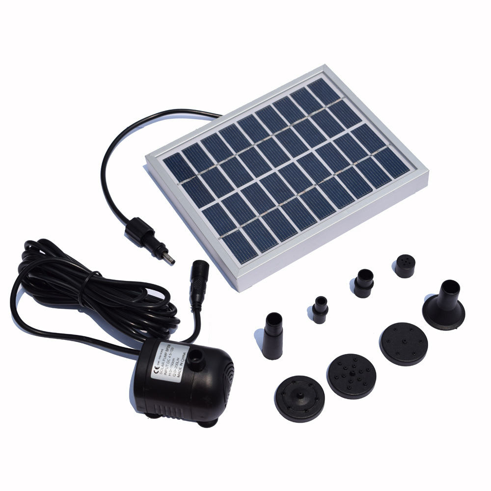 Solar-Powered Pump Brushless DC Solar Power Fountain Pool Water Pump Garden Plants Watering Kit Solar Pond Pump Kit 9V 2W