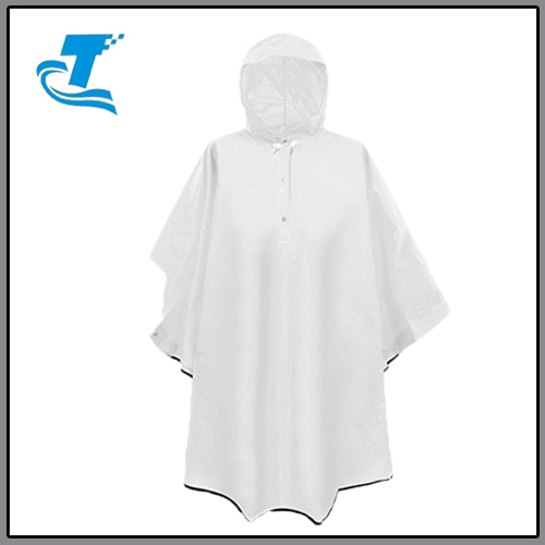 Unisex's Pure Color Hooded Waterproof Rain Poncho