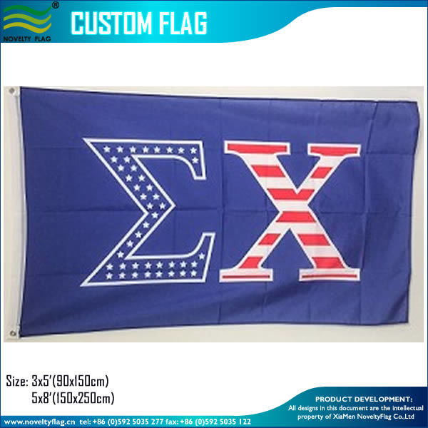 New Design Polyester Printed USA Sigma Letter Flag (M-NF01F090101)