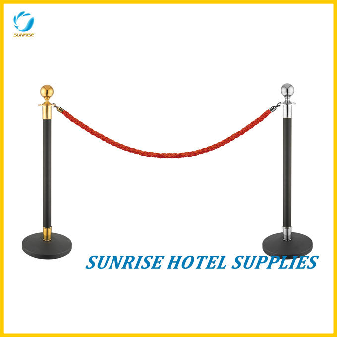 Black Finish Stainless Steel Hotel Queue Pole