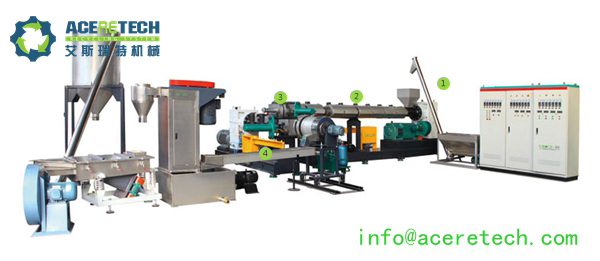 Ce Standard Single Screw Extruder for Recycling PP/PE/ABS/PS/HIPS/PC Flakes