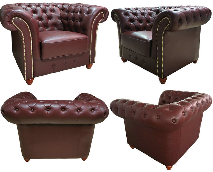 UK Chesterfield Home Furniture Genuine Leather Sofa (6806)