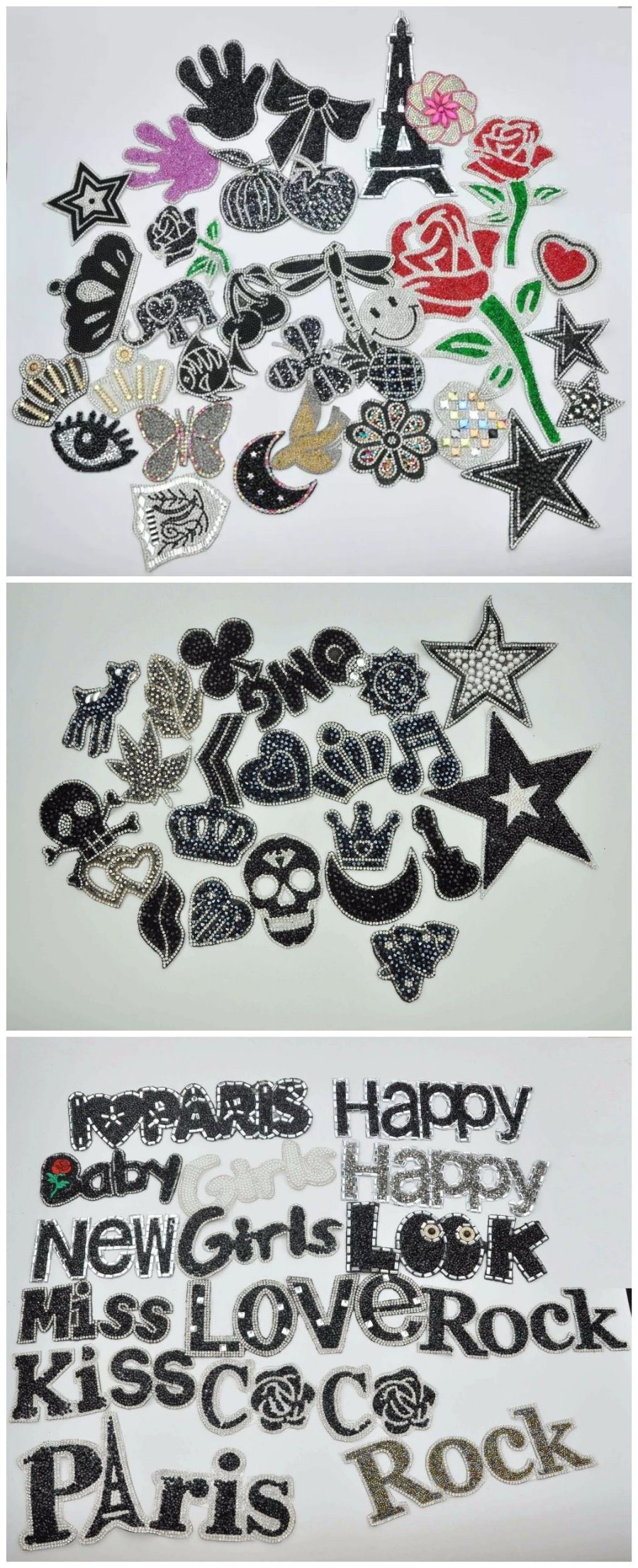 Hot Drilling Rhinestone Patch Heat Transfer Iron-on Hotfix Motif