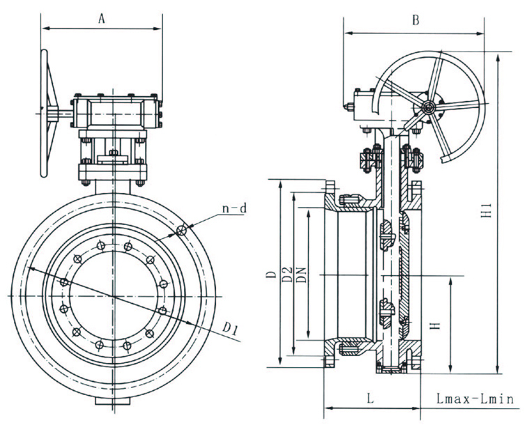 Pneumatic Control Valve Telescopic Single Flange Butterfly Valve