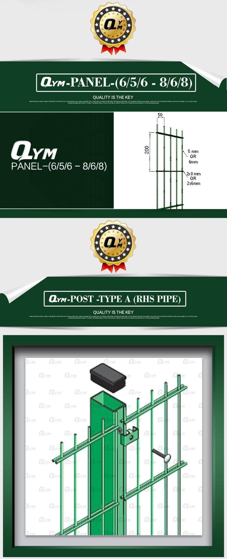 Double Wire Security Fence / Galvanized Welded Double Wire Fence