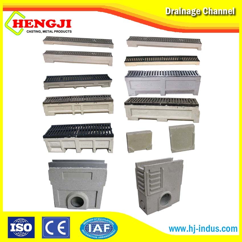 Polymer Concrete Linear Drain Stainless Steel Fold Edge