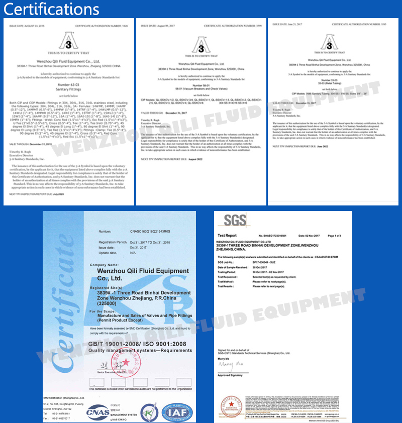 Sanitary 316L Three Way U Type Hydraulic Diaphragm Valve