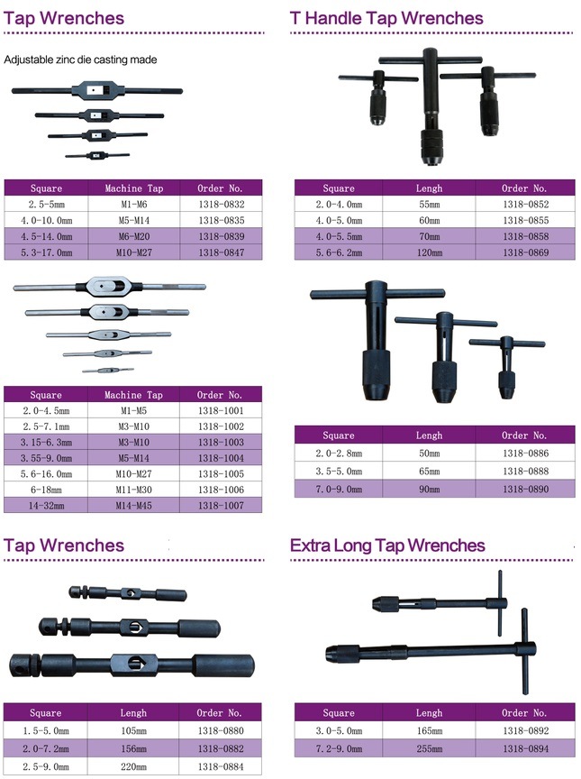 Manufacturer Directly Supply Tap Wrenches with Enchanced Steel Quality