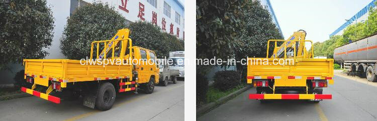 4*2 Jmc 3 Tons Crew Cab Truck Mounted with Crane