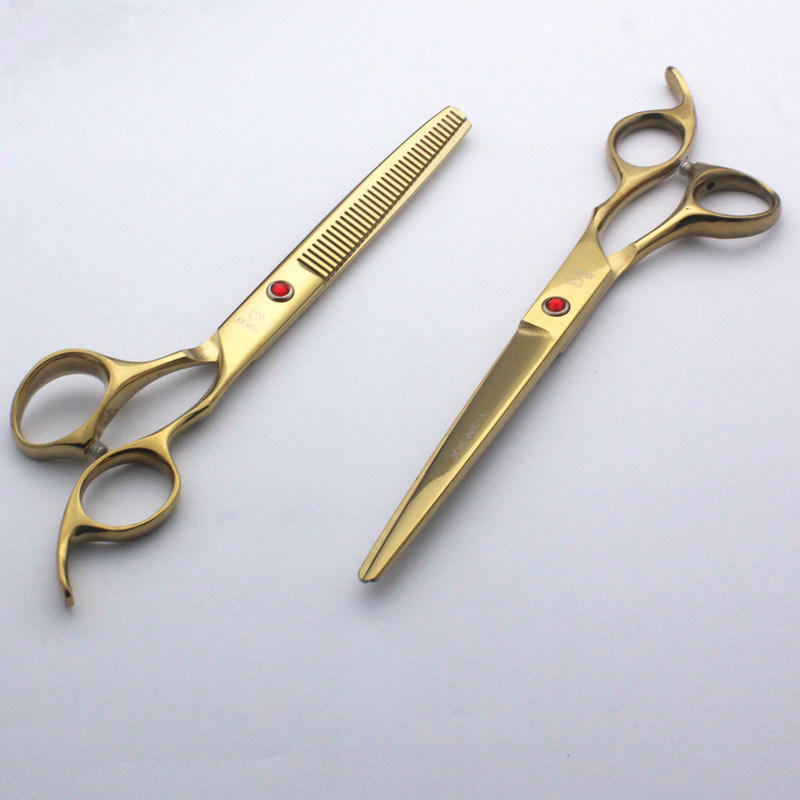 Professional Pet Grooming Hair Clipper Golden Dog Scissors