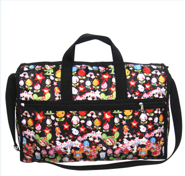 Foldable Colorful Printing Polyester Weekend Travel Duffel Bags