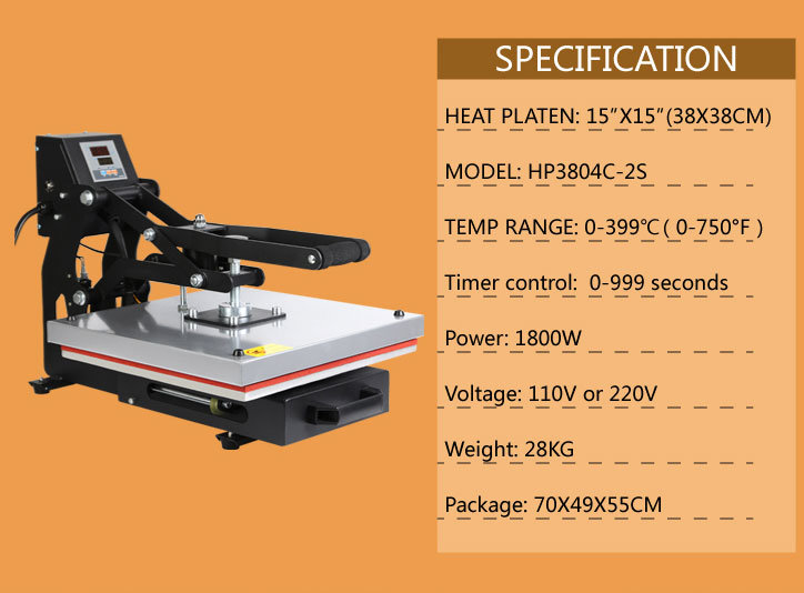 15X15 Large Format Heat Transfer Machine T-Shirt Heat Press Machine