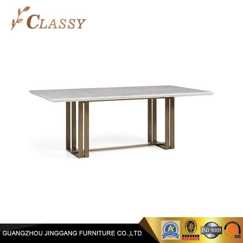 Hot Sale Marble Rectangular Restaurant Furniture Dining Room Table