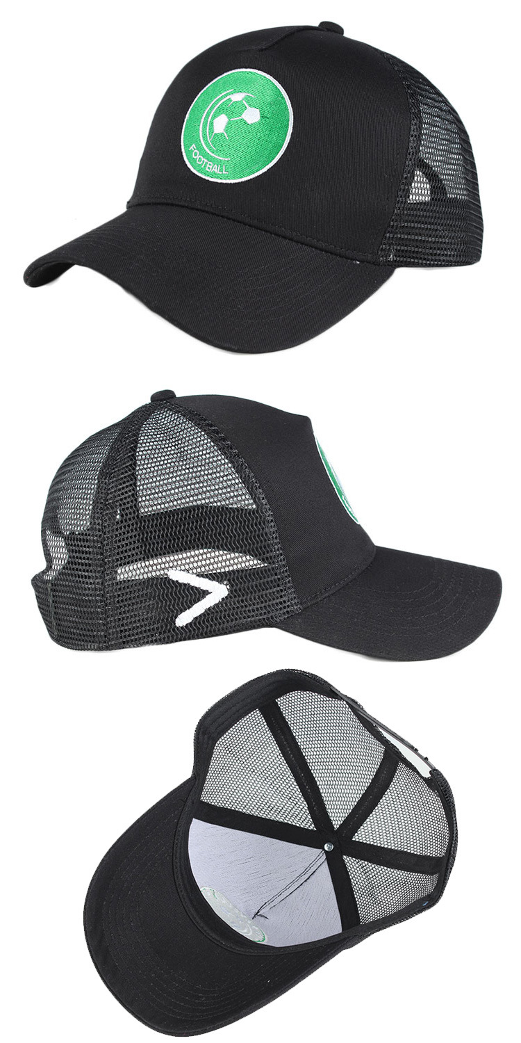 Men Black Plain Embroidery Patch Baseball Cap Trucker